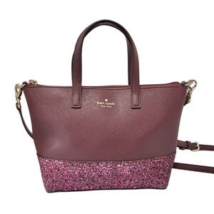 KATE SPADE Ina Glitter Crossbody Bag in Cherry Woo